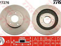 Disc frana MITSUBISHI PAJERO PININ H6 W H7 W TRW DF7276 PieseDeTop