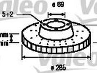 Disc frana MITSUBISHI PAJERO PININ H6 W H7 W VALEO 197067 PieseDeTop