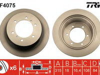 Disc frana MITSUBISHI PAJERO/SHOGUN III (V7_W, V6_W) (1999 - 2007) TRW DF4075