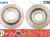 Disc frana MITSUBISHI PAJERO/SHOGUN (V90, V80, V8_V) (2006 - 2016) TRW DF4870