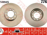 Disc frana MITSUBISHI PAJERO/SHOGUN (V90, V80, V8_V) (2006 - 2016) TRW DF4994S