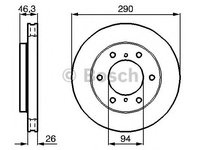 Disc frana MITSUBISHI PAJERO/SHOGUN (V90, V80, V8_V) (2006 - 2016) Bosch 0 986 478 990