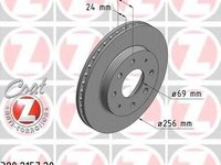 Disc frana MITSUBISHI SAPPORO Mk III (E16A), MITSUBISHI CHARIOT (N3_W, N4_W), MITSUBISHI GALANT Mk IV limuzina (E3_A) - ZIMMERMANN 380.2157.20