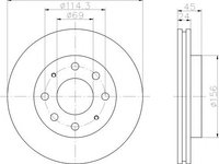 Disc frana MITSUBISHI SAPPORO Mk III (E16A), MITSUBISHI CHARIOT (N3_W, N4_W), MITSUBISHI GALANT Mk IV limuzina (E3_A) - MINTEX MDC977