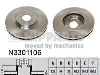 Disc frana N3301106 NIPPARTS pentru Nissan Dualis Nissan Qashqai Renault Koleos Nissan Juke