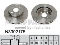 Disc frana N3302175 NIPPARTS pentru Toyota Vitz Toyota Yaris Toyota Yarisvitz