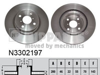 Disc frana N3302197 NIPPARTS pentru Toyota Vitz Toyota Yaris Toyota Yarisvitz