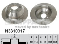 Disc frana N3310317 NIPPARTS pentru Kia Sorento Hyundai Santa Hyundai Grand Hyundai Tucson