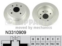 Disc frana N3310909 NIPPARTS pentru Chevrolet Lacetti Chevrolet Nubira Chevrolet Optra Daewoo Nubira Daewoo Lacetti Chevrolet Aveo