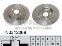 Disc frana N3312069 NIPPARTS pentru Toyota Vitz Toyota Yaris Toyota Yarisvitz