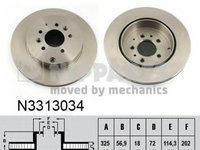 Disc frana N3313034 NIPPARTS pentru Mazda Cx-7 Mazda Cx-9