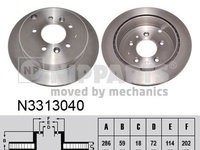 Disc frana N3313040 NIPPARTS pentru Mazda Mpv