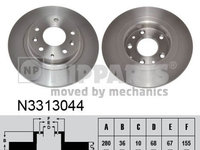 Disc frana N3313044 NIPPARTS pentru Mazda Cx-3