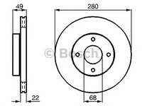 Disc frana NISSAN 240 SX (S13), NISSAN PRIMERA (P11), NISSAN PRIMERA Hatchback (P11) - BOSCH 0 986 478 728