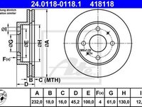 Disc frana NISSAN ALMERA I N15 ATE 24011801181