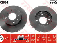 Disc frana NISSAN ALMERA Mk II (N16) - OEM - TRW: DF2591 - Cod intern: W02305690 - LIVRARE DIN STOC in 24 ore!!!