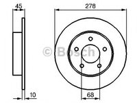 Disc frana NISSAN ALMERA TINO (V10) (1998 - 2006) BOSCH 0 986 479 B64 piesa NOUA