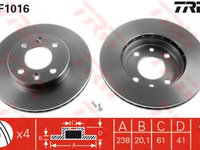 Disc frana NISSAN KUBISTAR caroserie (X80) (2003 - 2020) TRW DF1016