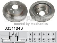 Disc frana NISSAN LEAF NIPPARTS J3311043