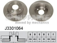 Disc frana NISSAN MICRA II (K11) (1992 - 2003) NIPPARTS J3301064