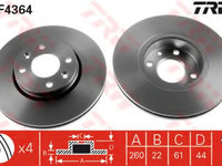 Disc frana NISSAN MICRA III (K12) (2003 - 2010) TRW DF4364