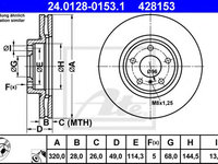 Disc frana NISSAN MURANO (Z50) (2003 - 2020) ATE 24.0128-0153.1