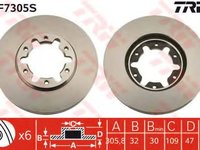 Disc frana NISSAN PATROL V platou / sasiu (1998 - 2016) TRW DF7305S