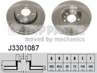 Disc frana NISSAN PRIMASTAR bus (X83) (2001 - 2016) NIPPARTS J3301087 piesa NOUA