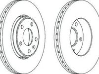 Disc frana NISSAN PRIMASTAR bus (X83) (2001 - 2016) FERODO DDF1204C-1 piesa NOUA