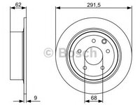 Disc frana NISSAN PULSAR hatchback (C13) (2012 - 2016) BOSCH 0 986 479 C60