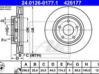 Disc frana NISSAN PULSAR hatchback (C13) (2012 - 2020) ATE 24.0126-0177.1