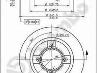 Disc frana NISSAN PULSAR III (N12), NISSAN TSURU I (B11), NISSAN SUNNY combi (B11) - BREMBO 08.3082.10