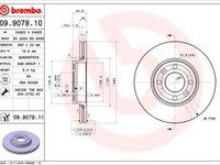 Disc frana NISSAN TIIDA Limuzina (SC11X) (2006 - 2016) BREMBO 09.9078.11 piesa NOUA