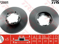 Disc frana NISSAN TRADE 2.3D/3.0 01.94-10.01 - OEM-TRW: DF2001|DF2001 - W02211406 - LIVRARE DIN STOC in 24 ore!!!