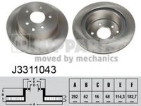 Disc frana NISSAN X-TRAIL (T30) (2001 - 2013) NIPPARTS J3311043 piesa NOUA