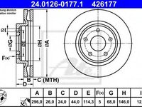 Disc frana NISSAN X-TRAIL (T31) (2007 - 2013) ATE 24.0126-0177.1 piesa NOUA