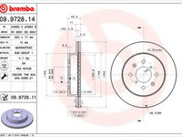 Disc frana OPEL AGILA (A) (H00) (2000 - 2007) BREMBO 09.9728.11