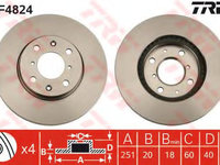 Disc frana OPEL AGILA (B) (H08) (2008 - 2020) TRW DF4824