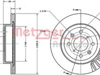 Disc frana OPEL AGILA B H08 METZGER 6110245