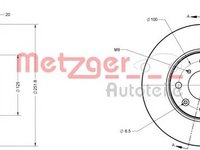 Disc frana OPEL AGILA B H08 METZGER 6110255