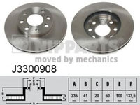 Disc frana OPEL ASTRA F hatchback (53_, 54_, 58_, 59_) (1991 - 1998) NIPPARTS J3300908