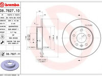 Disc frana OPEL ASTRA G Cabriolet (F67) (2001 - 2005) BREMBO 08.7627.11