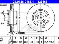 Disc frana OPEL ASTRA GTC J (2011 - 2020) ATE 24.0126-0166.1