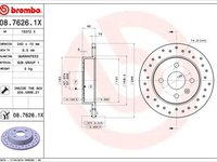 Disc frana OPEL ASTRA H combi L35 BREMBO 08.7626.1X