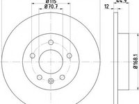 Disc frana OPEL ASTRA J (2009 - 2016) HELLA PAGID 8DD 355 116-601 piesa NOUA