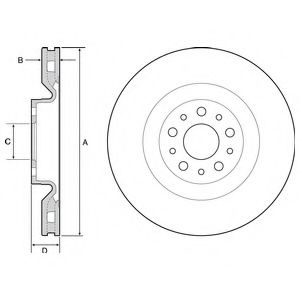Disc frana OPEL COMBO Tour (X12) (2012 - 2016) DELPHI BG4556