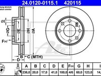 Disc frana OPEL CORSA B 73 78 79 ATE 24012001151