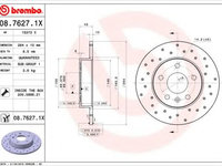 Disc frana OPEL CORSA C (F08, F68) (2000 - 2009) BREMBO 08.7627.1X