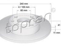 Disc frana OPEL CORSA C F08 F68 TOPRAN 206122