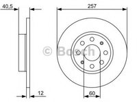 Disc frana OPEL CORSA D (2006 - 2016) BOSCH 0 986 479 C11